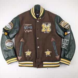 Jordan Craig Mission Star Eagles Varsity Brown Yellow Green Jacket Youth 12